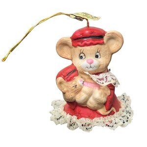 Vintage Jasco Caring Critter Chimer Bisque Porcelain Bell 3" Ornament NEW IN BOX